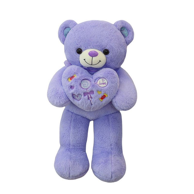 Linda muñeca de oso de peluche de peluche nueva muñeca de oso de peluche con flores al por mayor muñeca de oso de peluche grande