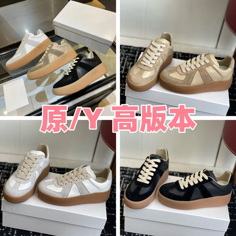 M62025 Autumn New Margiela Training Shoes Lightweight Breathable Height-Increasing Thick-Soled Casual Style White Sneakers Women's Shoes