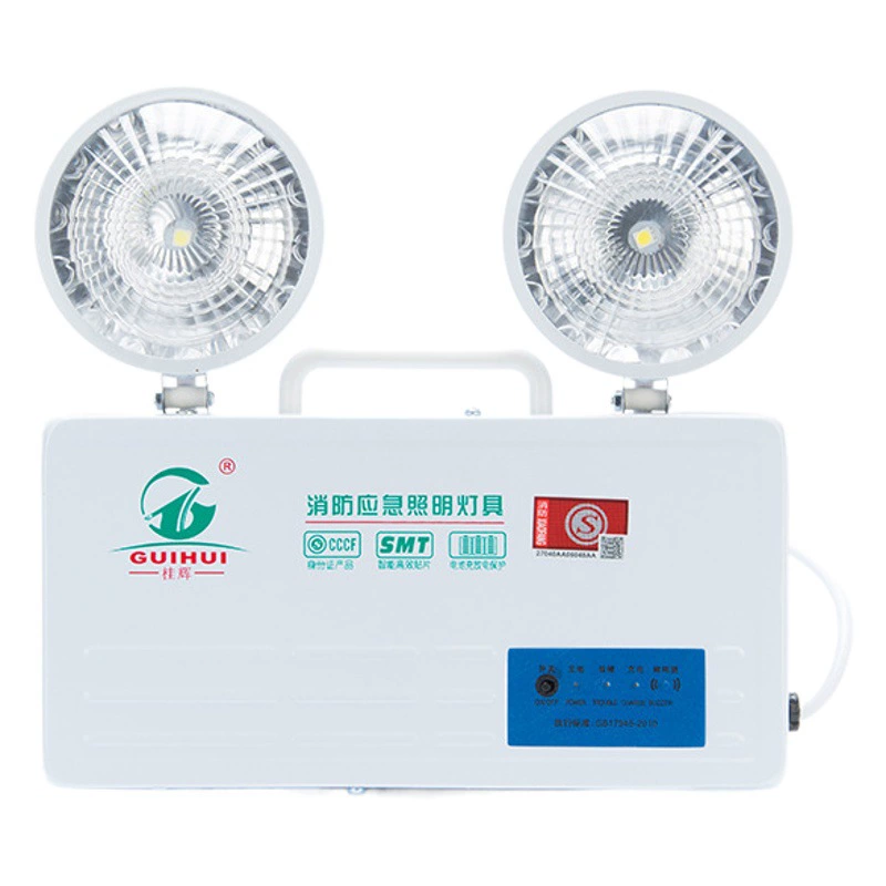 Новый национальный стандарт светодиодного противопожарного освещения аварийного освещения с двойной головкой, зарядка с накопительной мощностью, безопасный выход, настенный светильник