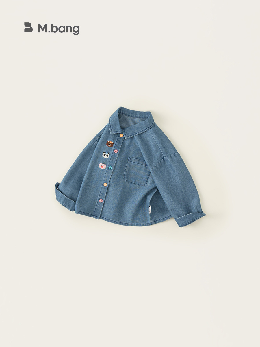 Yoobao ropa infantil camisa de primavera para niños 2025 primavera y otoño nuevo bebé camisa de collar camisa de vaquero para niños