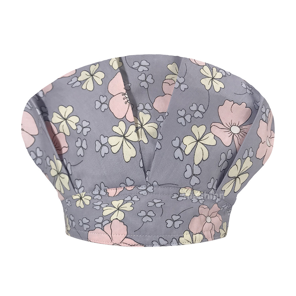 Tapa de operación directa de fábrica impresión femenina pequeño animal lindo sombrero de enfermera algodón salón de belleza odontología oral sombrero