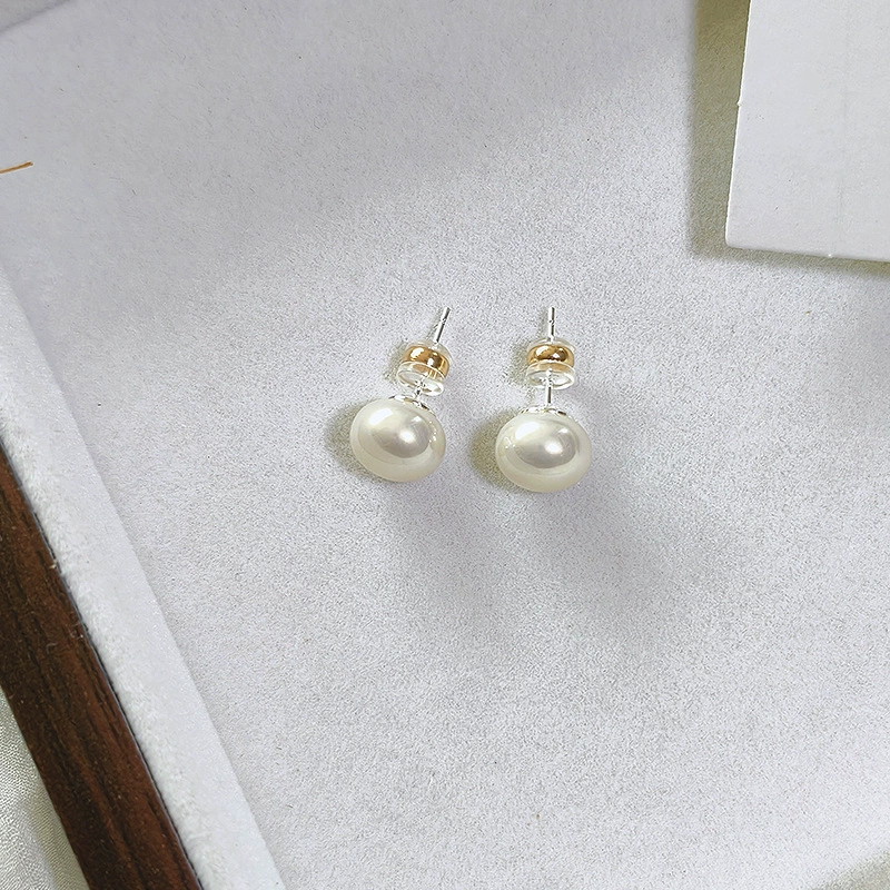 Earrings from pearl, small design ear clips