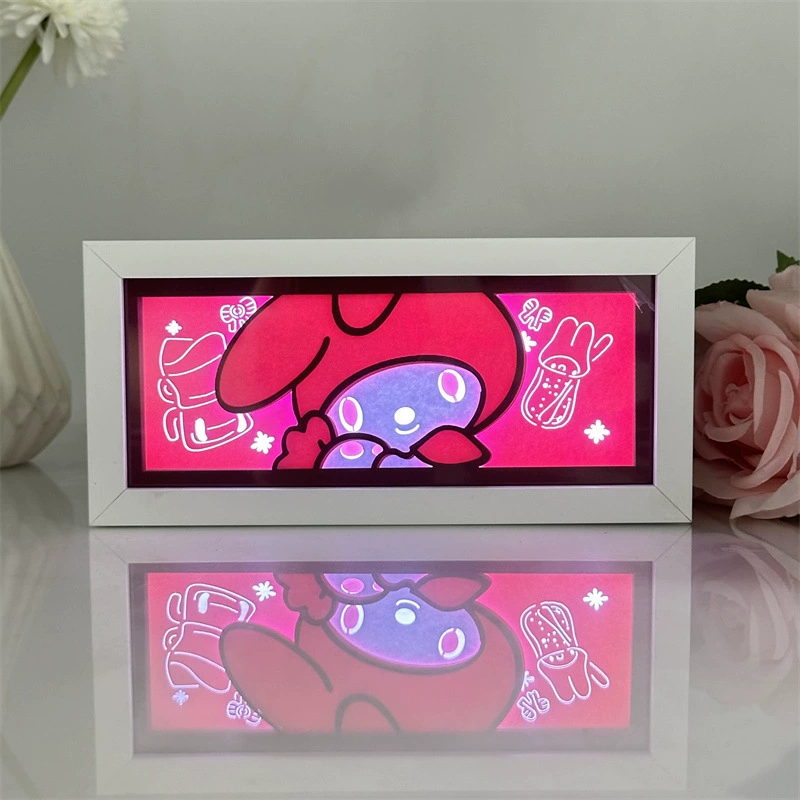 Лампочка резной рисунок бумажная Sanli Okulomi Kitty Kitty Cat Meliti Большие уши собака аниме периферийное светодиодное световое фото кадр