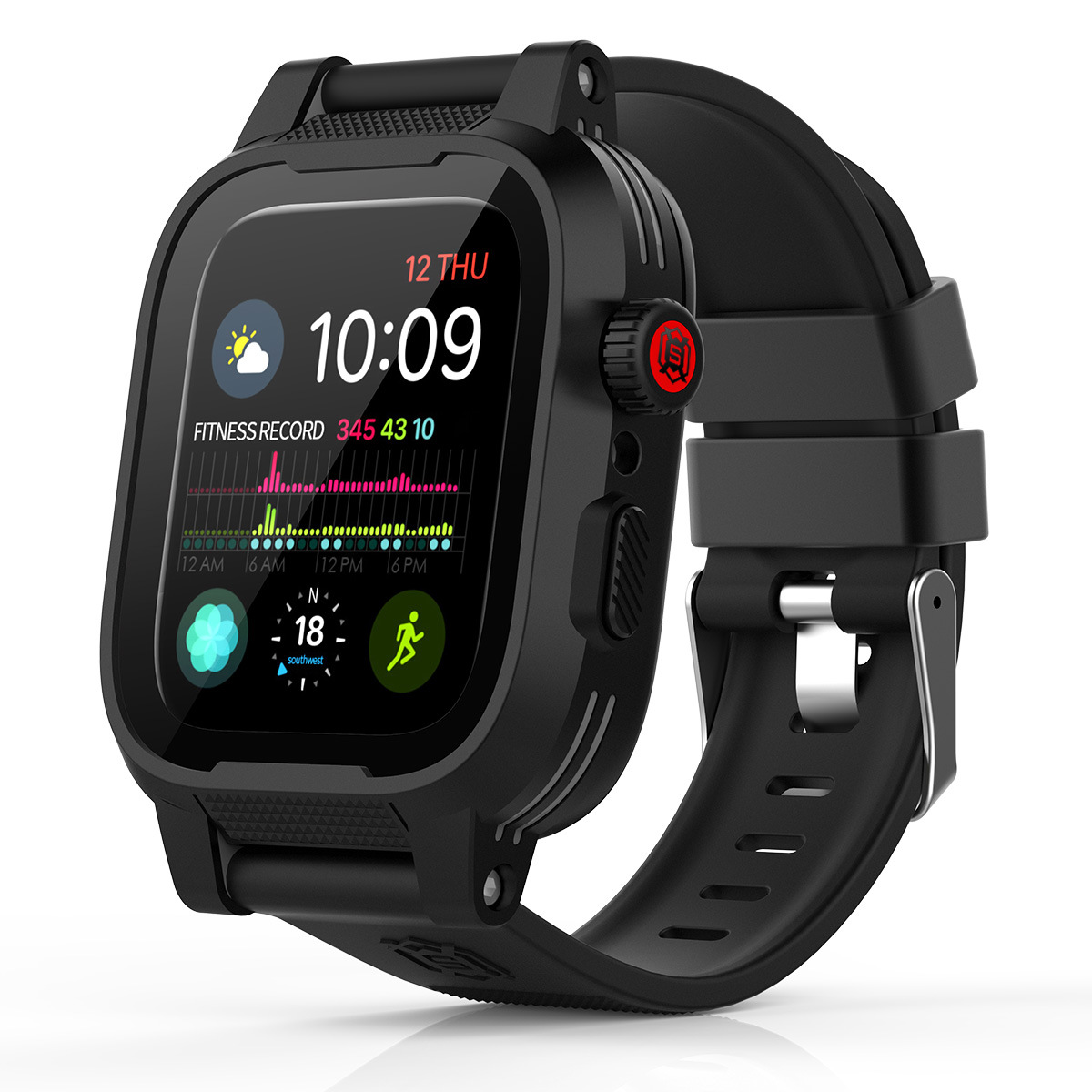 适用苹果iWatch 44mm防水防摔保护壳 PC+TPU户外运动手表保护套