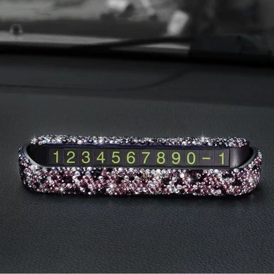 Nömrəli dayanma kartı | Luxury Full-Diamond Temporary Parking Sign - purple-stop-sign