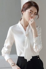 雪纺白色衬衫女新款2024年设计感小众上衣垂感气质长袖春秋白衬衣