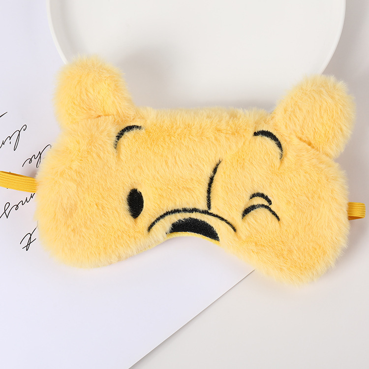 Fábrica al por mayor de felpa máscara de ojo de dibujos animados de santa claus alce sombreado máscara de ojo zorro animal bolsa de hielo transpirable