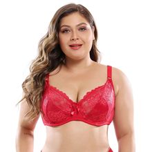 Lace Bra Women Ultra-thin brassiere Big size fat 90 95 E Cup