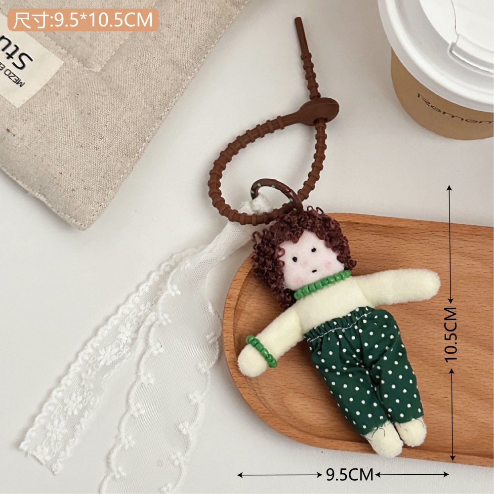 Nuevo piloto suéter oso muñeca colgante niña corazón llavero colgante decoración de coche muñeca pequeño regalo