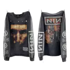 2025 Fall/Winter New Arrival S.M Nine Inch Nails Band Graphic Crew Neck Long Sleeve Pullover Unisex Wholesale