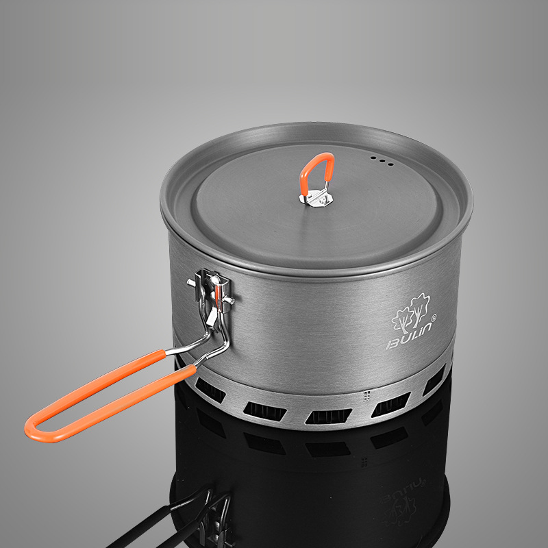 Bulin Outdoor Single Pot Portable Heat Gathering Pot S2500 Camping Pot Wild Cooking Pot Camping Large Heat Collecting Pot