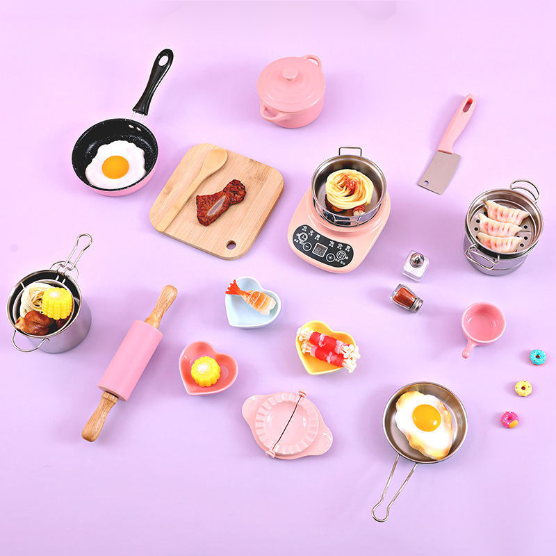 Mini kitchen Toys Kitchenette cook Kitchenware Little things Play house girl children