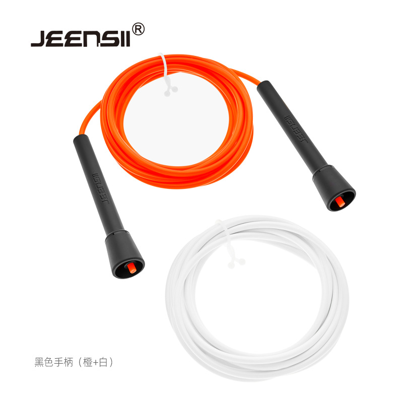 검정색 손잡이/주황색 및 흰색 로프