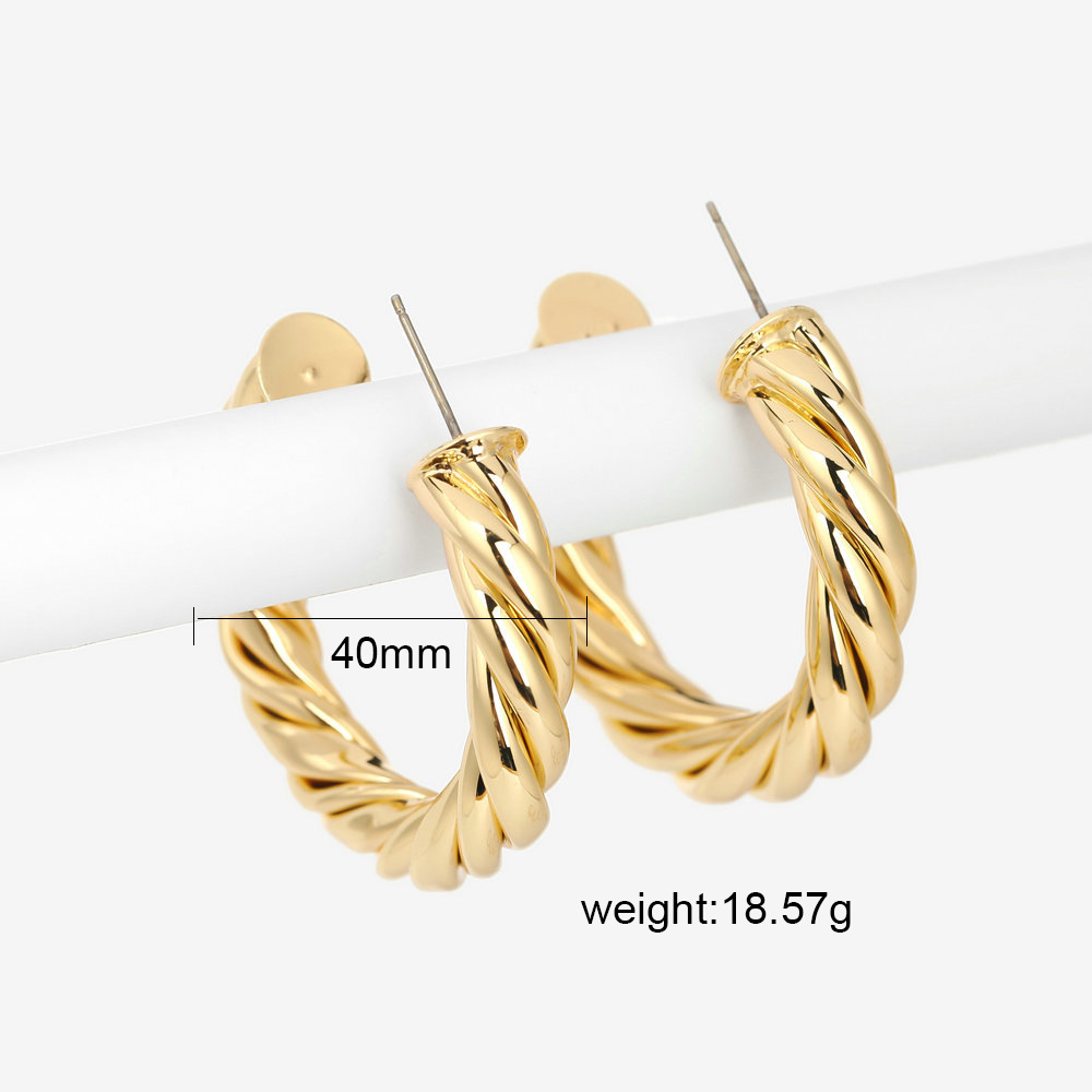 Nihaojewelry Wholesale Jewelry Simple Copper Gold-plated Geometric Earrings display picture 28