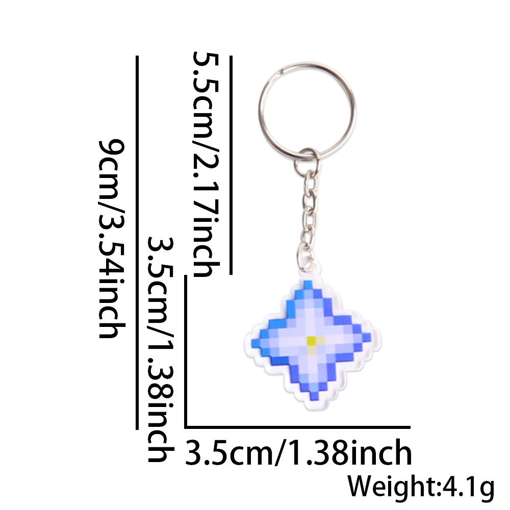 Minecraft llavero juego de píxeles tema fiesta decoración arma diamante colgante acrílico mochila colgante