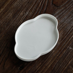 批發景德鎮日式祥雲壺承干泡台圓形茶具茶盤壺托中式家用陶瓷干泡