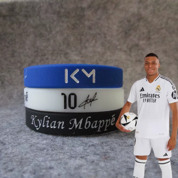Real Madrid No. 10 Football Star Mbappe Sports Bracelet Silicone Signature Wristband Fan Accessories Zidane Pelé