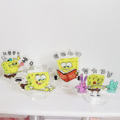 Hand-picked Anime SpongeBob Motivational Learning Acrylic Stand Creative Funny Cartoon Gift Desk Miniature
