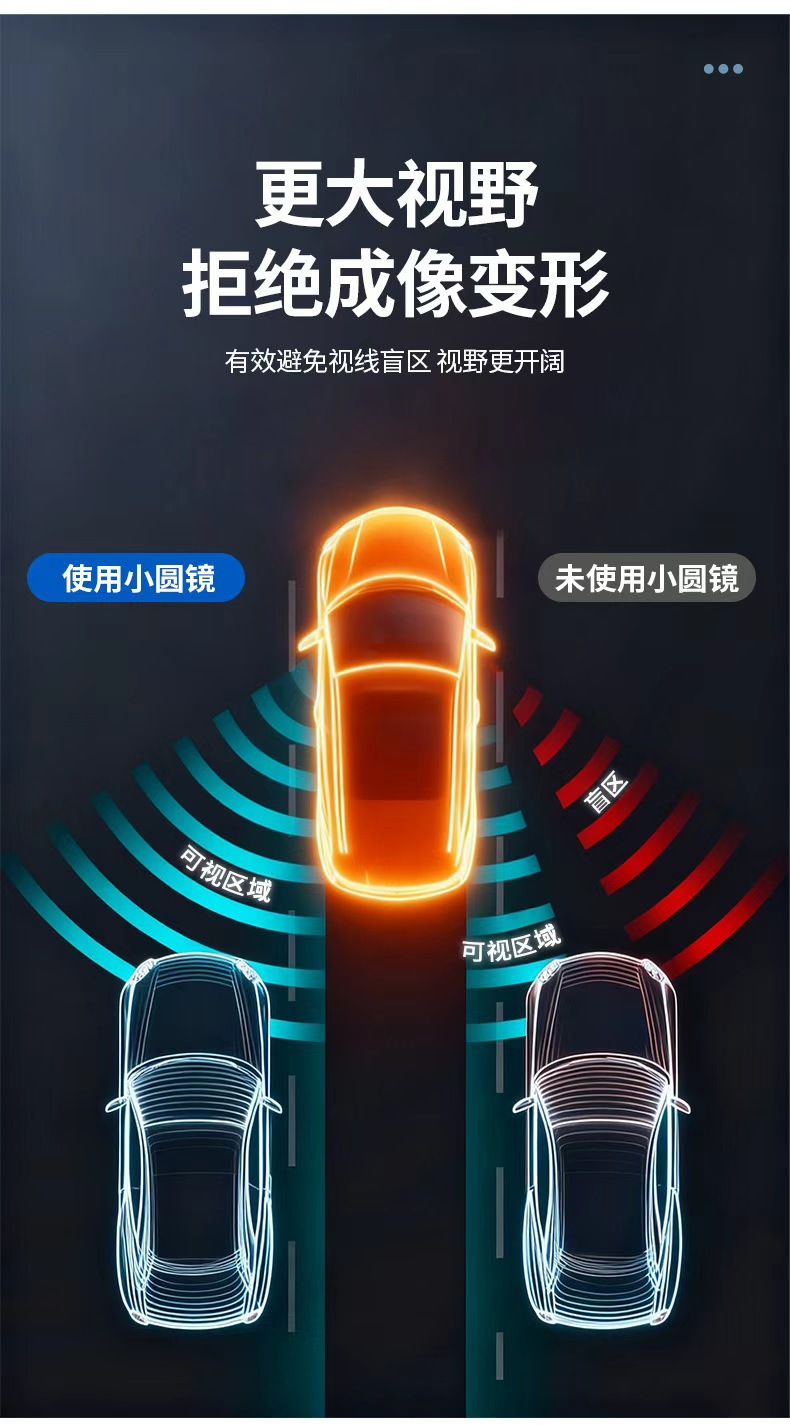 Car and Mobile Phone Dual-Use Wide-Angle Mirror, Reflective Mirror, Intersection Corner Blind Spot Convex Mirror