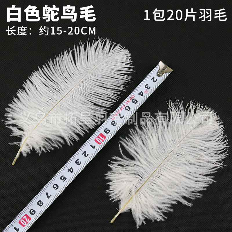 15- 20cm 타조깃털 20 흰색 27호