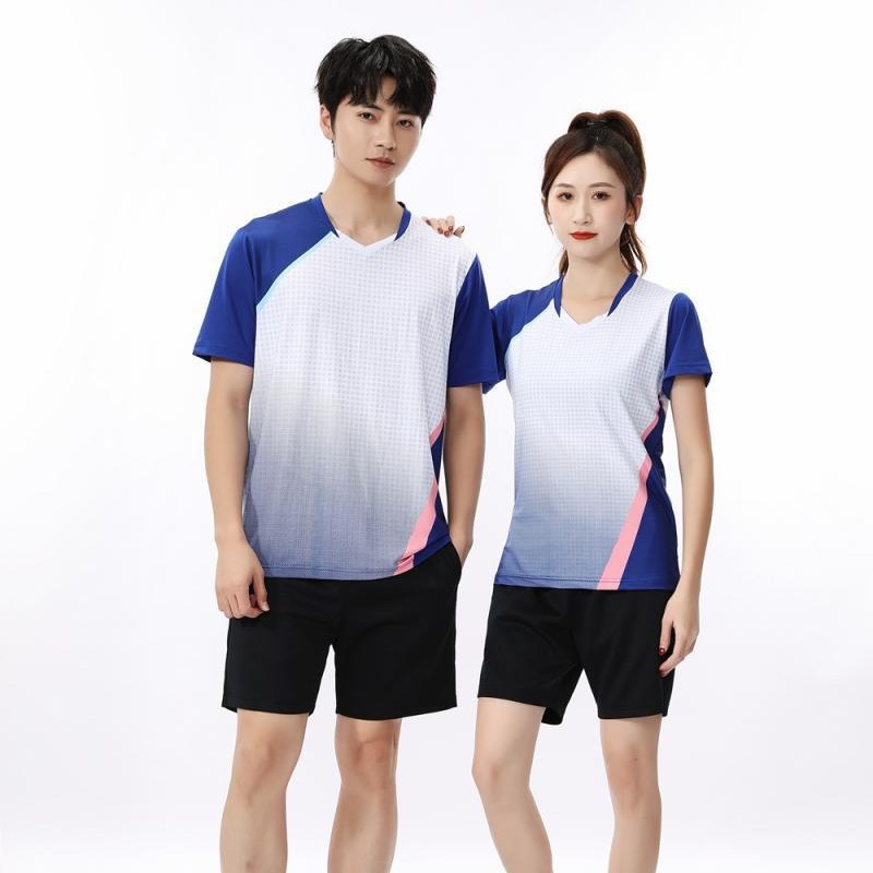 Nueva ropa de gimnasio para hombres secos rápidos de verano mangas cortas de cuello en V camiseta pantalones cortos trajes deportivos de equipo de baloncesto de mujer ropa de carrera