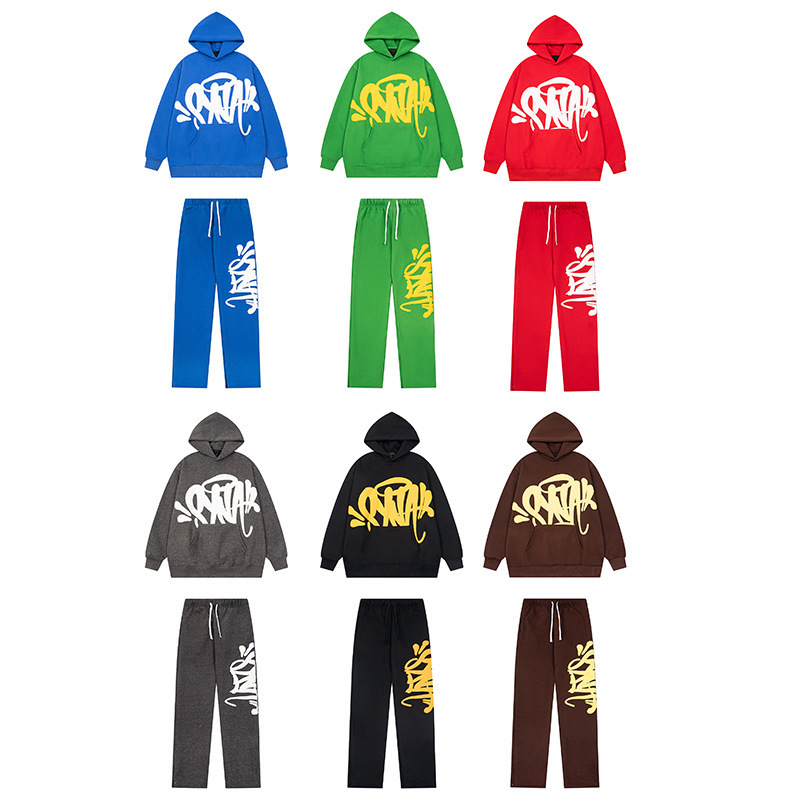 Cross-border high quality SynaWord European and American hip-hop street fashion brand hooded sweater trousers men's and women's high street suit