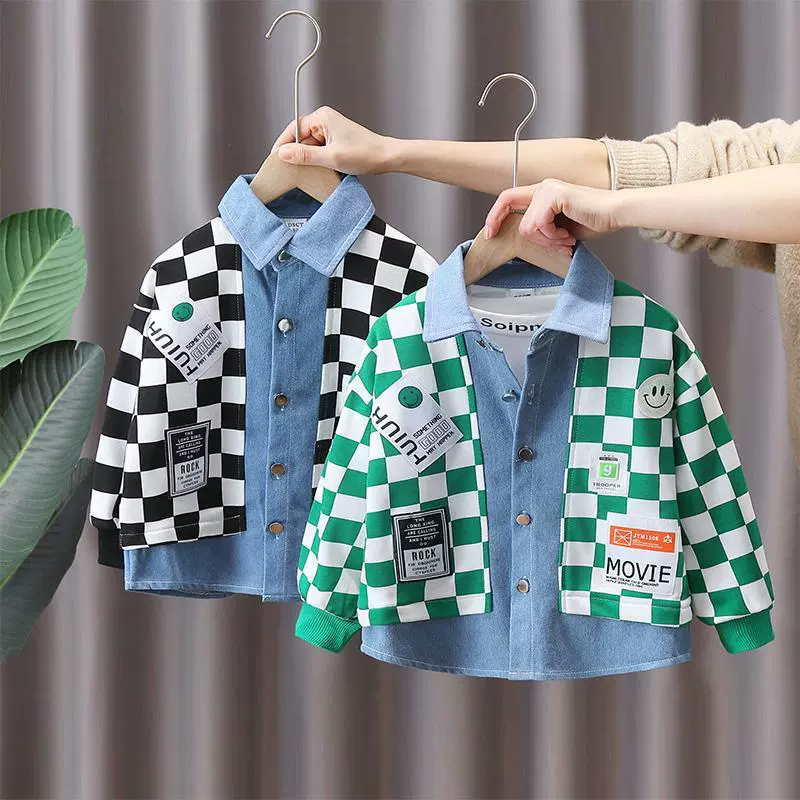 Spring children's denim jacket for boys, western style