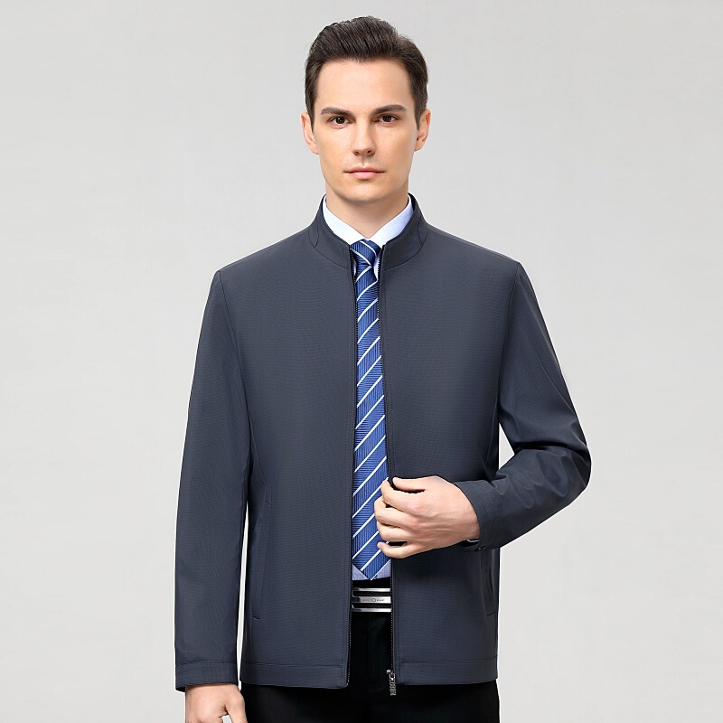 Recruiting Agents for Men's Mulberry Silk Jackets, 26 Spring and Autumn Business Casual Middle-Aged Executive Coats, Loose-Fitting Men's Jackets