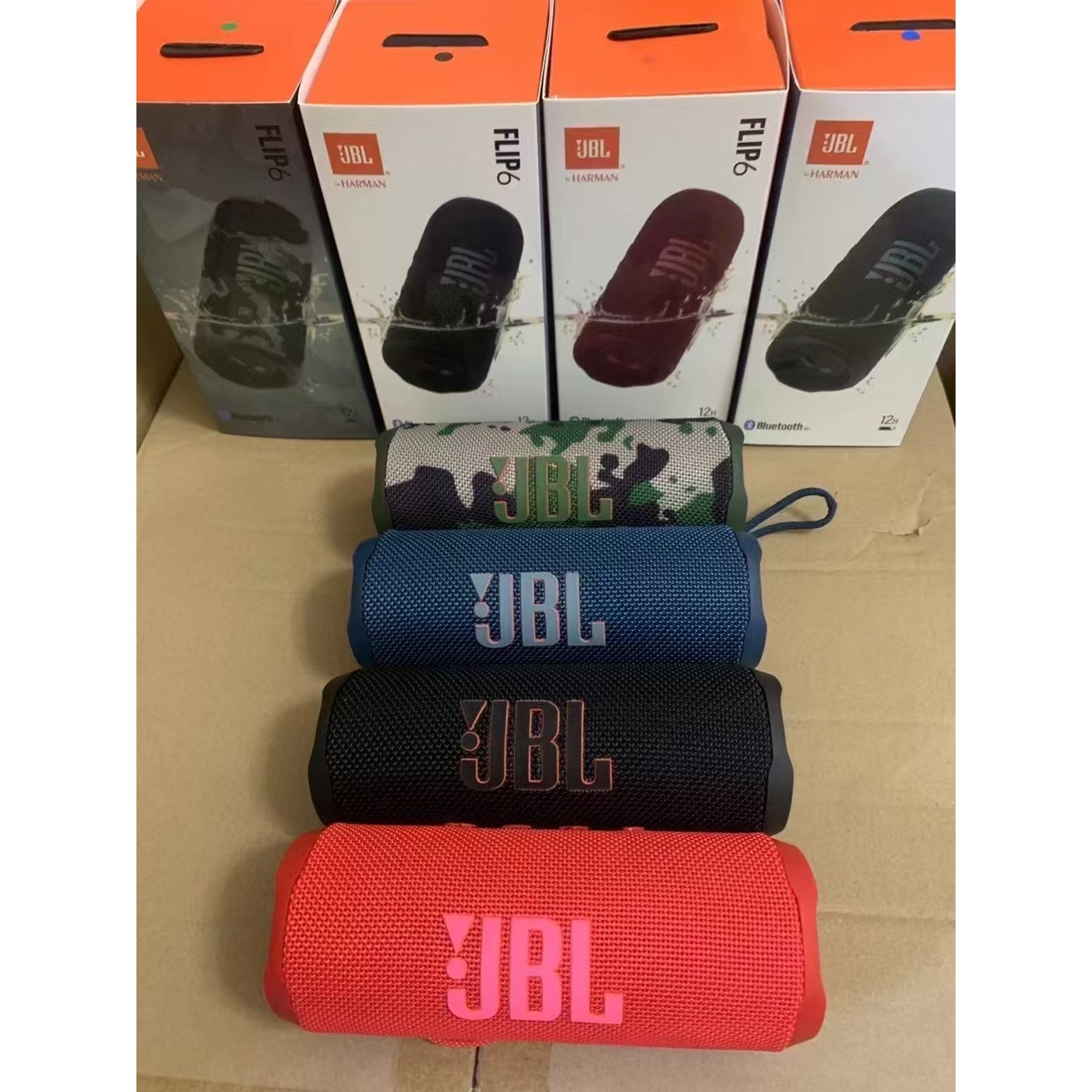 Nuevo altavoz actualizado FLIP6 estampado caleidoscopio Altavoz Bluetooth inalámbrico de sexta generación Subwoofer de red de tela Tarjeta de hogar pequeña