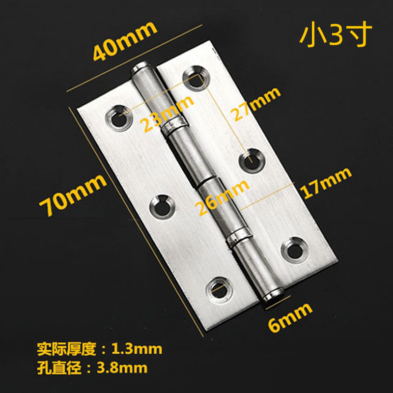 Acero inoxidable bisagra de 3 pulgadas puerta de ducha puerta de muebles puerta de gabinete bisagra puerta de ventana plana hardware rodamiento plegable