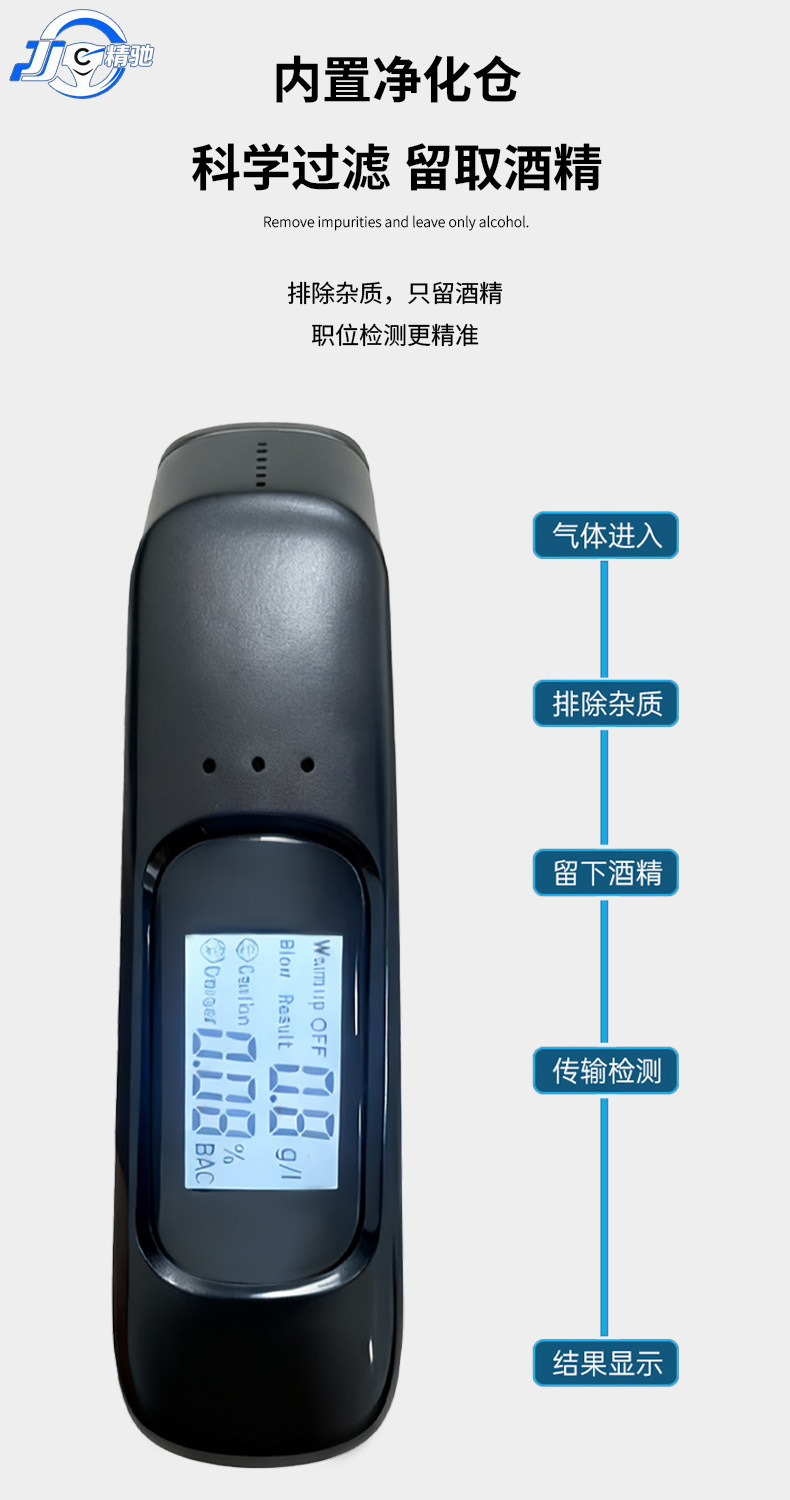 Portable Air-Blown Alcohol Tester for Home Use High-Precision Drunk Driving and Drunk Breathing Test Instrument Cross-Border Factory
