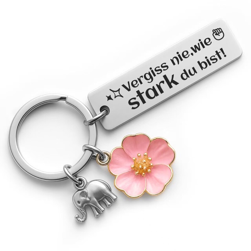 Amazon's new inspirational gift for mothers, sisters, and colleagues is a small elephant stainless steel keychain accessory
