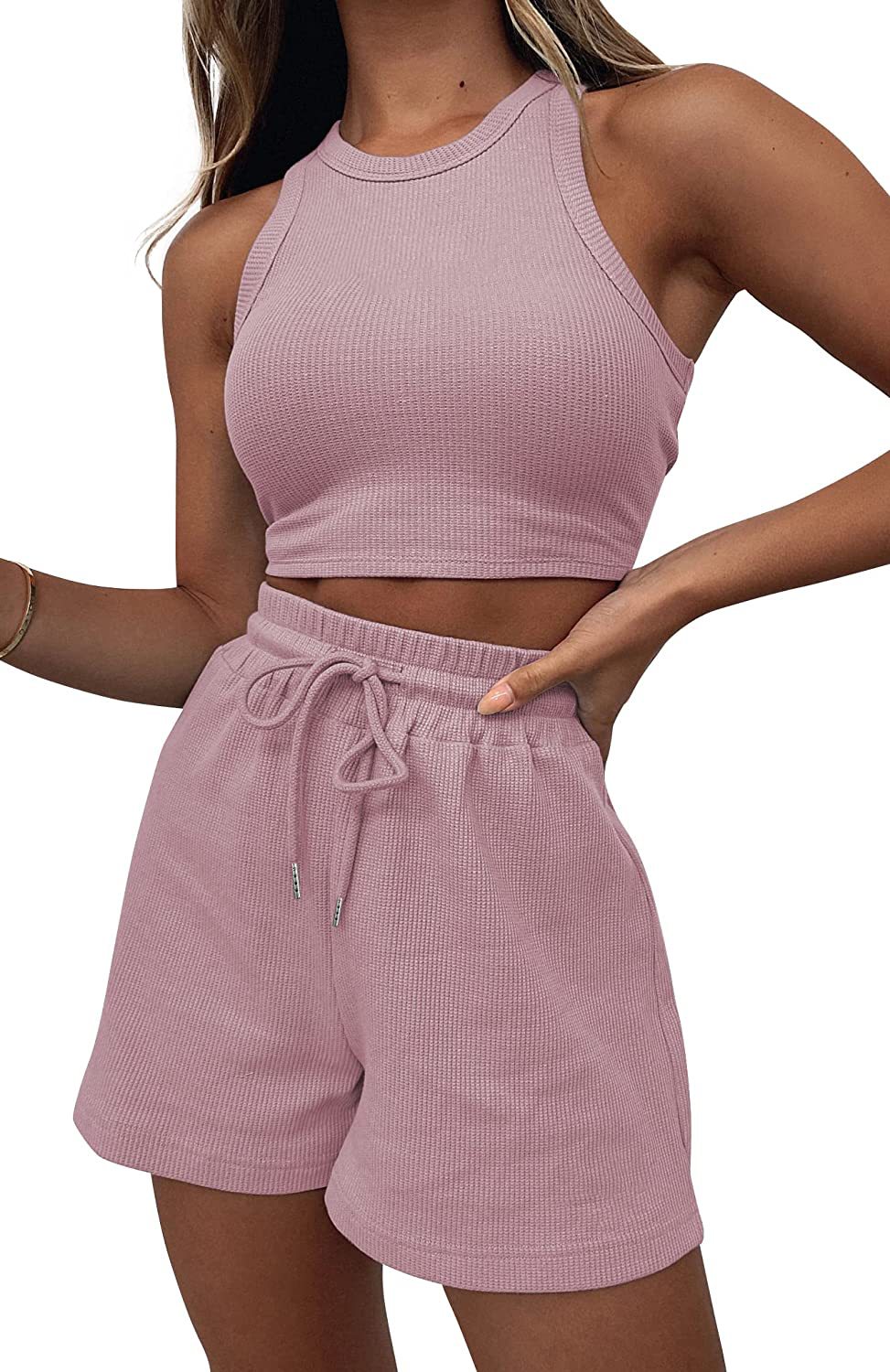 Shorts Co-ord Set Sets Type 2 Piece Set Quantity Street Women'S Fashion Streetwear Solid Color Polyester Pocket Shorts Co-ord Set Shorts Sets