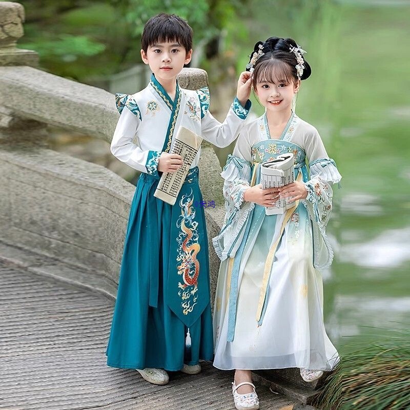 Hanfu for Boys, New Style Children's Chinese Style Tang Suit, Boys' Ancient Style Outfit, Girls' Princess Dress for Summer Hanfu for Boys, New Style Children's Chinese Style Tang Suit, Boys' Ancient Style Outfit, Girls' Princess Dress for Summer