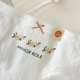 Хлопковое нижнее белье, антибактериальные хлопковые штаны, комфортные дышащие трусы, цветочный принт, средняя посадка