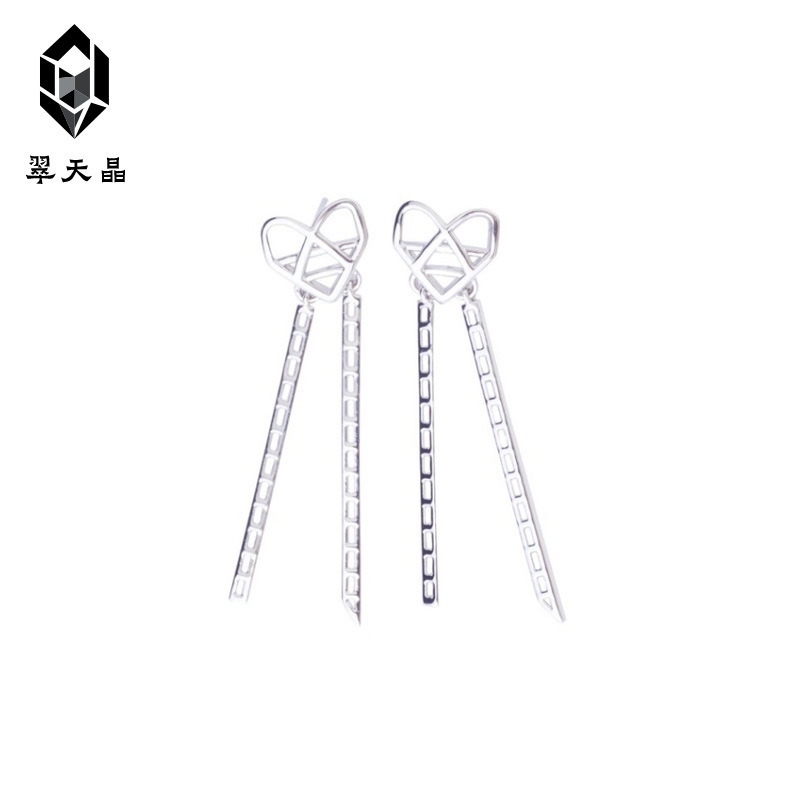 翠天晶【原创】925银我们的故事轨迹耳坠 时尚百搭高端系列小红书