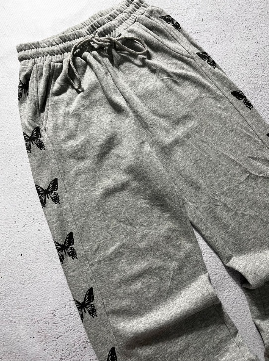 Transfronterizo americano marca de moda de otoño mariposa impresa pantalones casuales sueltos pantalones deportivos para mujeres
