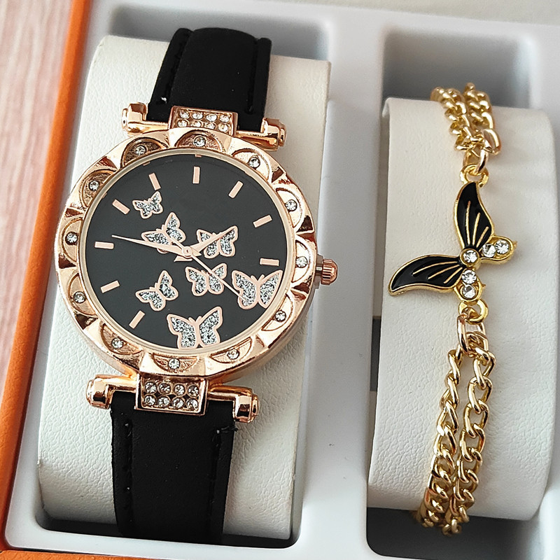 Hot Selling Ladies Winding Watch Alloy Diamond Four-flower Bracelet Watch