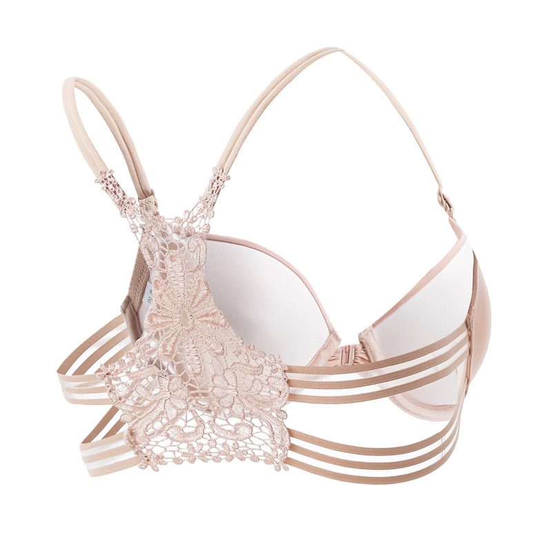 Shantou ropa interior comercio exterior spot frontal hebilla belleza de espalda sujetador sexy reuniendo brillante sin marcas de verano de espalda abierta sujetador pequeño