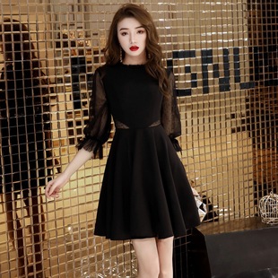 2025 New Black Hepburn Dress Can Be Worn at Ordinary Times, Evening Dress, Feminine Small Dress, Banquet Dress