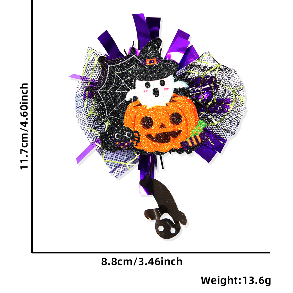 Polvo brillante fácil de tirar de regalos de Halloween fantasma esqueleto placa de identificación de fichaje multifuncional giratorio fácil de tirar