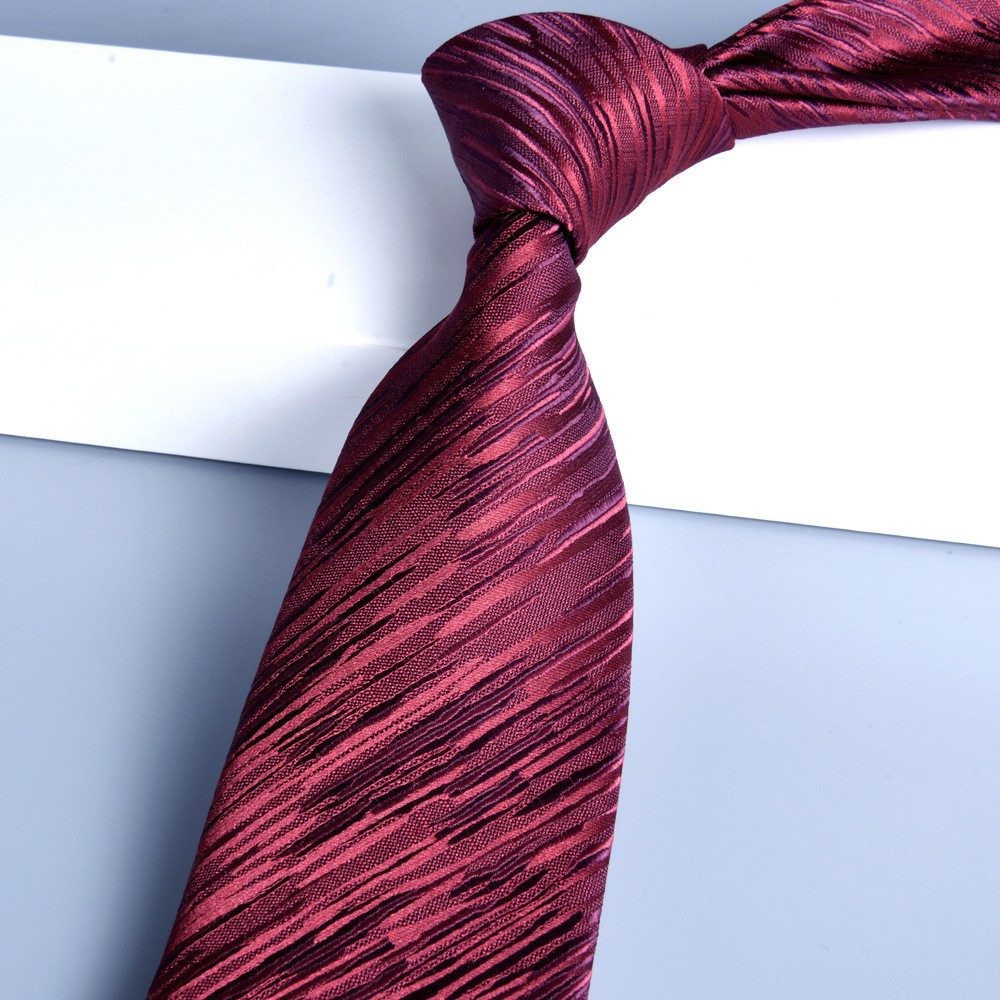 Corbata hombre vestido de negocios profesionales vino rojo novio casamiento Jacquard 8cm mano nueva tendencia spot