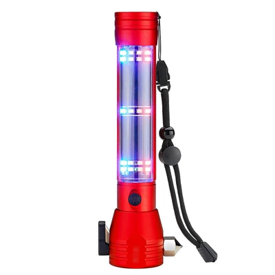 Leben Car Safety Hammer Multifunctional Led Flashlight Vehicle Escape Hammer One-Second Window-Breaking Tool Emergency Kit (Qəza çəkici) - aluminum-alloy-red-model-color-box-can-be-charged-by-solar-energy-no-specifications