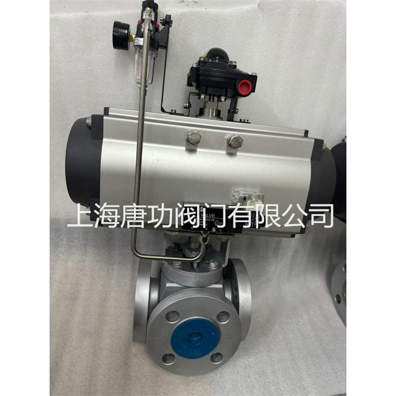 Пневматический трехходовой шаровой клапан из нержавеющей стали Q645F-16P Т-образный реверсивный переключающий и коллекторный клапан L-типа трехходовой запорный клапан.