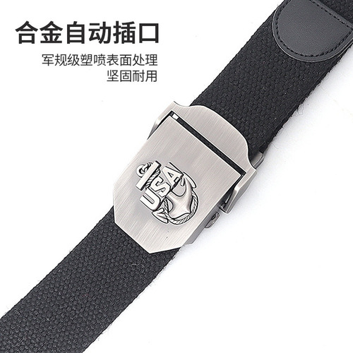 Thickened Canvas Men's Belt Weave Outdoor Denim Casual Pants Belt Training Classic Alloy Female Wholesale