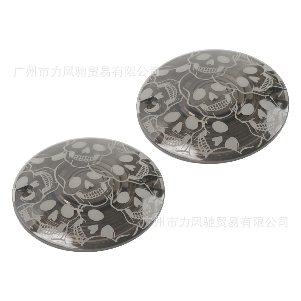 Para 1986 - 2014 Harley Touring modelo de patrón de calavera de motocicleta de señal de dirección cubierta de lente