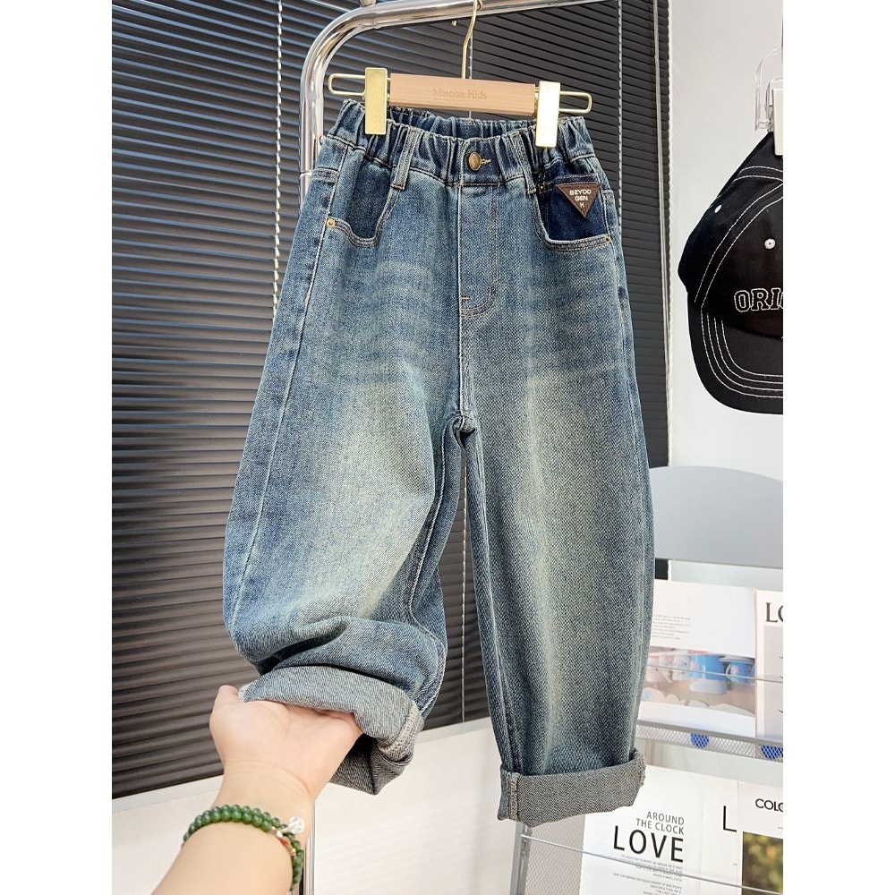 男童牛仔裤2025秋装中大童帅气裤子韩版儿童洋气休闲裤男孩长裤潮