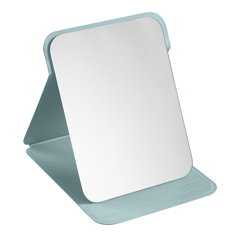 Espejo plegable, espejo de maquillaje para colocar en la mesa, espejo de tocador de escritorio para dormitorio de estudiantes, espejo portátil con tapa abatible.