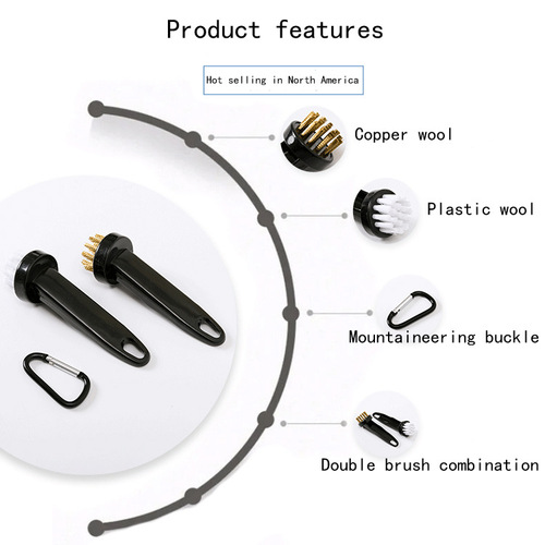 Golf brush, club cleaning brush, own factory golf golf round head brush, copper bristle cleaning brush