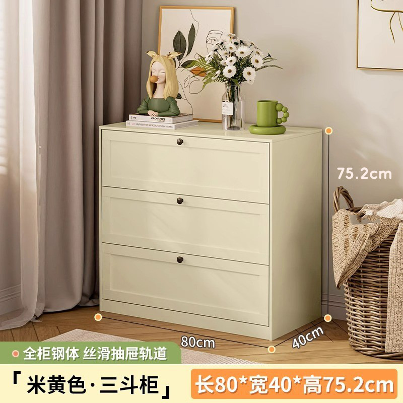 Hierro pecho de cajones sala de estar dormitorio armario de acero armario de almacenamiento multi-capa piso cajón gabinete de lujo luz cama de cola gabinete